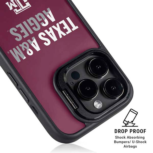 Texas A&M University Aggies iPhone 15 Pro Kickstand Case